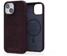 Dėklas Njord Salmon Leather MagSafe dėkliukas Apple iPhone 15 Pro max, rūdys