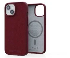 „Njord“ zomšinis „MagSafe“ dėklas, skirtas „Apple iPhone 15 Pro“, raudonas