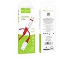 PTC HOCO Cable USB 2.0 A Male to Micro USB B Male, 2.4A, Raudona, 1.0m, X70
