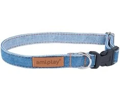 Ami Play Reguliuojamas antkaklis Amiplay Denim, mėlyna, 200-350x10 mm