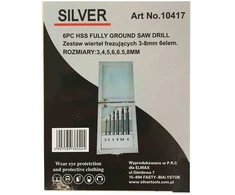 Grąžtas Silver Rinkinys grąžtų FREZUJĄCYCH 3-8mm 6szt./Sidabrinis