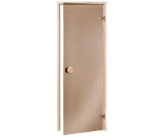 Saunos durys ANDRES ECO 70x190cm, pušis, bronzinis stiklas