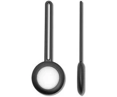 Dėklas SILICONE ELASTIC CASE KEY RING PENDANT FOR APPLE AIRTAG LOCATOR Juodas