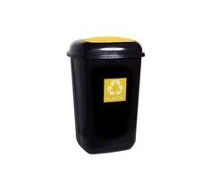 Šiukšliadėžė Plafor, 12 l, juoda/geltona