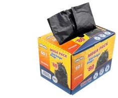 Šiukšlių maišai Plasta Mega Pack, 60 l, 80 vnt., 25MK