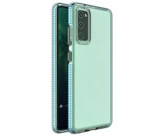 Hurtel Spring dėklas su spalvotu rėmeliu skirtas Samsung Galaxy A72 4G, šviesiai mėlynas