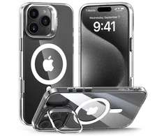 Tech-Protect MagStand MagSafe dėklas skirtas Apple iPhone 16 Pro – skaidrus