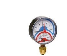 Termomanometras ICMA 1/2", 6 BAR, 0 - 120°C, apatinis