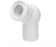 Unitazo alkūnė Tycner 671, reguliuojamoji, Ø 110 mm, balta