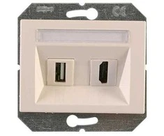 USB ir HDMI lizdas Vilma XP500, baltos spalvos