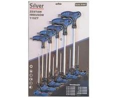 SILVER WKRĘTAKI 11szt. TYP T HEX 2-10mm/Sidabrinis