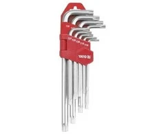 YATO TORX raktai, 9 vnt., T10-T50, ilgi, su skyle 0511