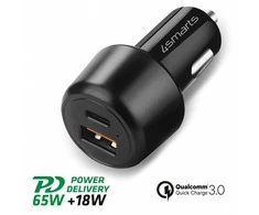 4Smarts Car Charger VoltRoad Ultimate 83W with PD and QC juodas