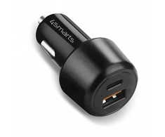 4Smarts Car Charger VoltRoad Ultimate 83W with PD and QC juodas