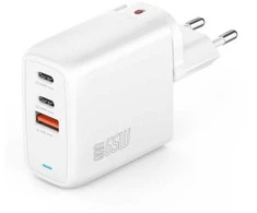 4Smarts Charger GaN Flex 65W 2 USB-C+1 USB-A baltas