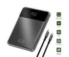 4Smarts Power Bank Enterprise Slim 20000mAh 122.5W, pilkas (pilkas)