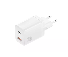 4Smarts sieninis įkroviklis PDPlug Duos 30W 1C+1A baltas (baltas)