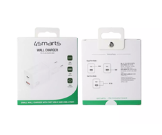 4Smarts sieninis įkroviklis PDPlug Duos 30W 1C+1A baltas (baltas)