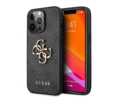 Dėklas Cg Mobile France GUHCP13L4GMGGR Guess PU 4G metalinis logotipas Zadní Kryt pro iPhone 13 Pro Pilkas (Pilkas)