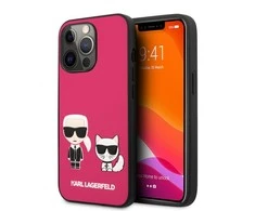 KLHCP13LPCUSKCP Karl Lagerfeld and Choupette PU Odinis dėklas for iPhone 13 Pro Fuchsia (Fuchsia)