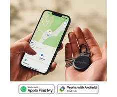„Chipolo LOOP“ – įkraunamas „Bluetooth“ sekiklis su silikonine kilpa, skirtas „iOS“ ir „Android“, 4 spalvos anglies spalvos