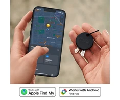 Chipolo POP – Bluetooth Tracker with Replaceable Baterija for iOS &amp; Android, 4pack -Juodas