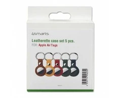 Dėklas 4Smarts Leatherette Case Set for AirTags 5 pices (yellow, žalias, ruda, red, mėlynas)