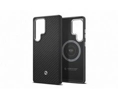 Spigen FPS938PGABW Enzo Aramid dėklas Samsung Galaxy S25 Ultra, juodas sidabras