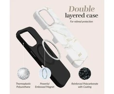 Dėklas MIO Baltas Marble Magsafe Case Compatible for Samsung S25+ 5G