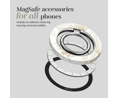 Dėklas MIO Baltas Roses Magsafe Case Compatible Ring Holder