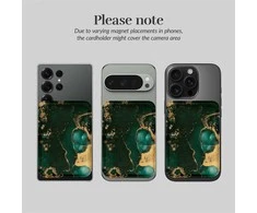 Dėklas MIO Žalias Marble Magsafe Case Compatible Card Holder