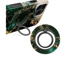 Dėklas MIO Žalias Marble Magsafe Case Compatible Ring Holder