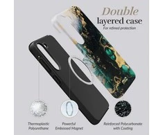 Dėklas MIO Žalias Marble Magsafe Compatible for Samsung S25 Ultra 5G