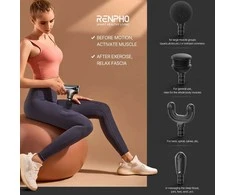 Sveikata ir asmeninė priežiūra - Renpho Massage Gun Edge Mini (kompaktiškas, keli greičiai, juodas)