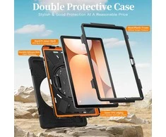 Just Must JM Rugged Case Grip for Samsung Galaxy Tab A11+ with a strap Juodas