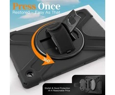 Just Must JM Rugged Case Grip for Samsung Galaxy Tab A11+ with a strap Juodas