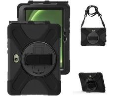 Just Must JM Rugged Case Grip for Samsung Galaxy Tab Active Pro/ Active4 Pro/ Active5 Pro with a strap Juodas