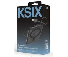 Ksix Magnetic Power Bank 10000 mAh, 22.5W for iPhone and Apple watch, Pilkas