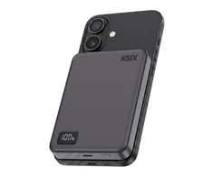 Išorinė Baterija - KSIX MagSlim 10 000 mAh 15 W USB-C PD 20 W Juoda