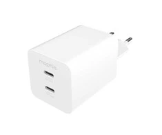 „Mophie Essentials“ maitinimo adapteris, dvigubas USB-C, PD, 50 W, ES, Baltas