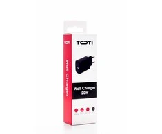 SEEK TOTI 20W Type-C + USB A Wall Fast Charger, Juodas