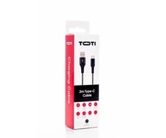 SEEK TOTI USB A to Type-C, 2m Braided Cable 2A, Juodas/Space pilkas