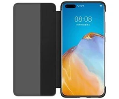 Dėklas Smart View Flip dangtelis, skirtas Huawei P40 Pro (Juodas)