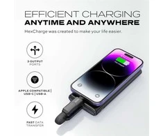 STATIK HexCharge Cable; Juodas