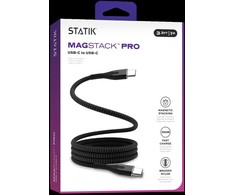 STATIK MagStack Pro, magnetinis laidas, USB-C į USB-C, 2m, Juodas