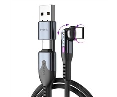 STATIK PowerPivot Pro Nylon Braided Cabel, USB-C to USB-C, 1m, Juodas