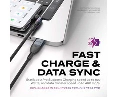 STATIK Statik 360 Pro Cable 2.0 USB-C Only; 1m, Juodas