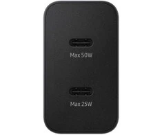 T5020XBEGEU Samsung 50W Power Adapteris DuoType-C, USB, Juodas
