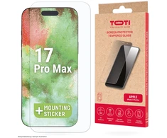 Toti TEMPERED glass 2D screen protector full cover for iPhone 17 Pro Max Transparent