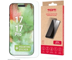 Toti TEMPERED glass 2D screen protector full cover for iPhone 17/16 Pro Transparent